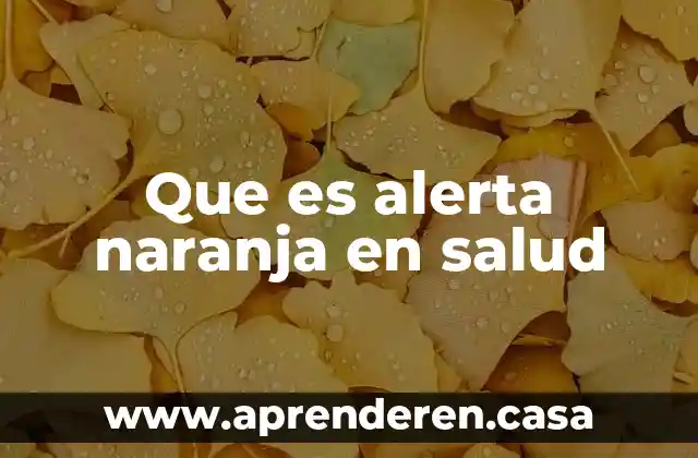 Que es un cuestionario de salud y valoracion medica 6 Que es alerta naranja en salud