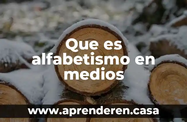 Que es alfabetismo en medios