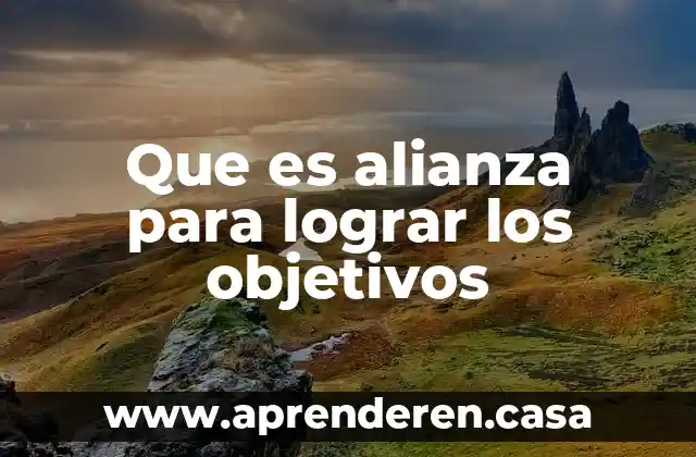 Que es alianza para lograr los objetivos