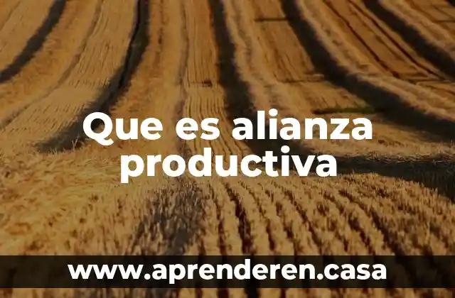 Que es alianza productiva