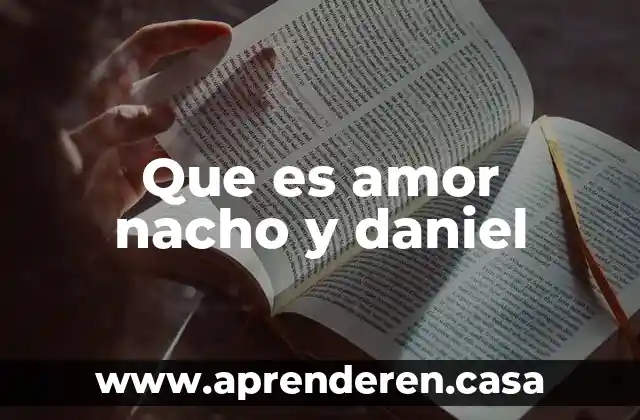 Que es amor nacho y daniel