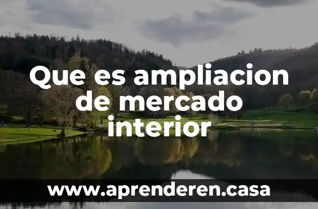 Que es ampliacion de mercado interior