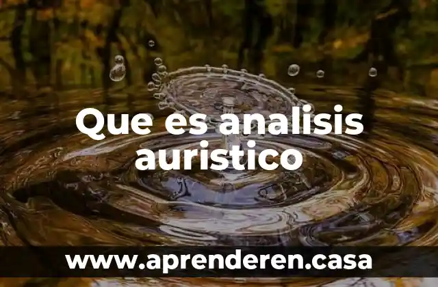 Que es analisis auristico