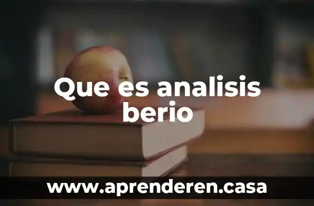 Que es analisis berio