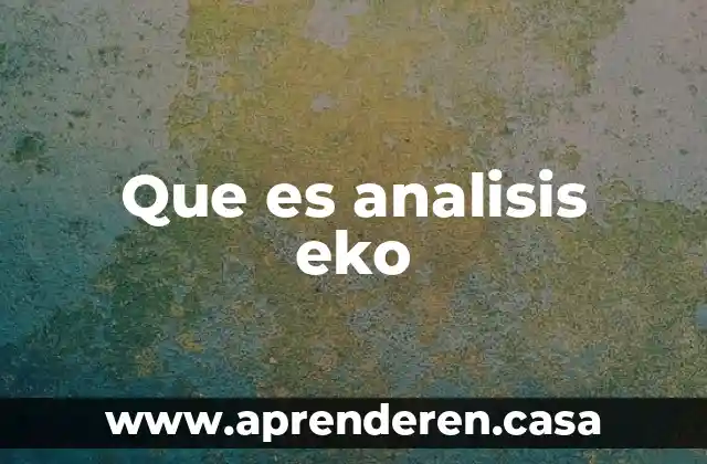 Que es analisis eko