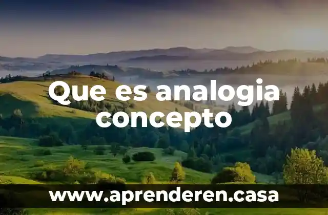 Que es analogia concepto