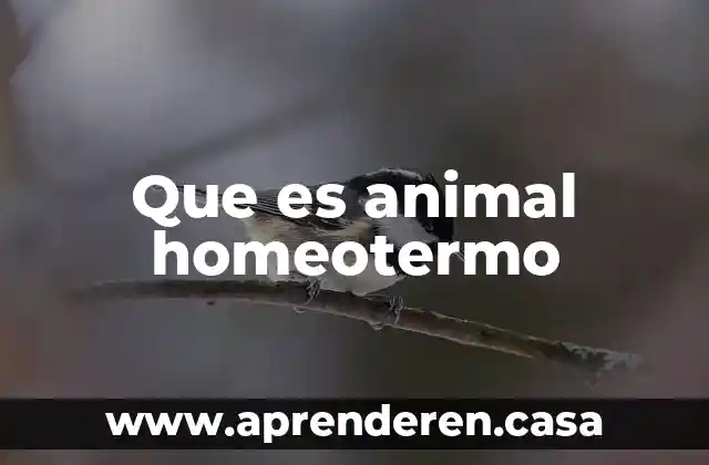 Que es animal homeotermo