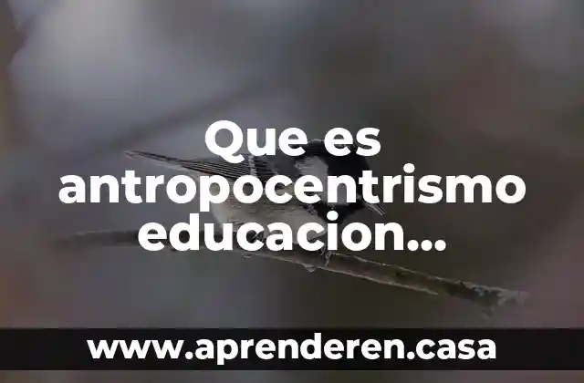 Que es antropocentrismo educacion ambiental