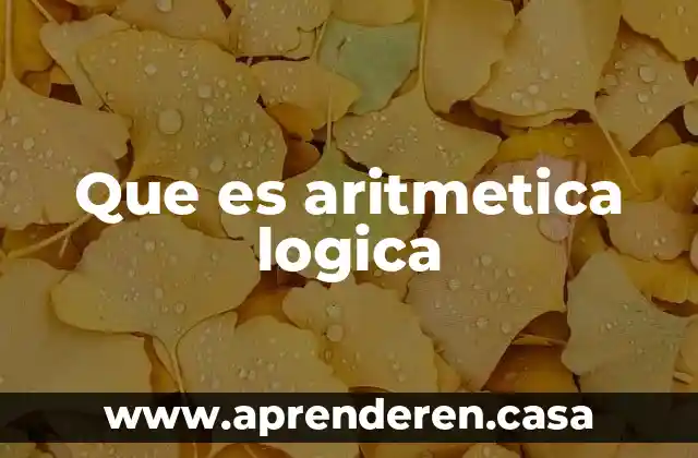 Que es aritmetica logica