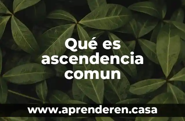 Qué es ascendencia comun