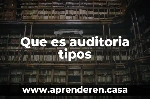 Que es auditoria tipos