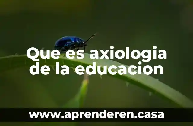 Que es axiologia de la educacion