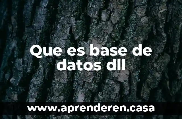 Que es base de datos dll