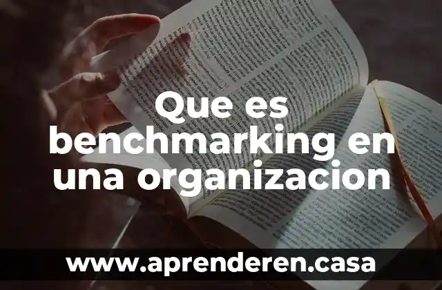 Que es benchmarking en una organizacion