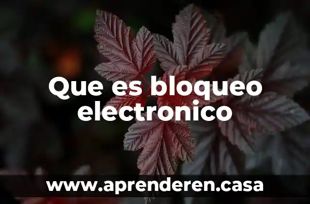 Que es bloqueo electronico