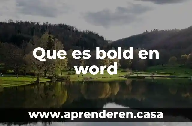 Que es bold en word