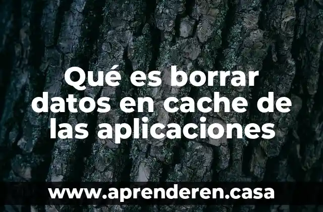 Qué es borrar datos en cache de las aplicaciones