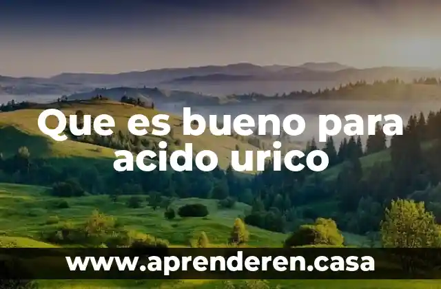 Que es bueno para acido urico