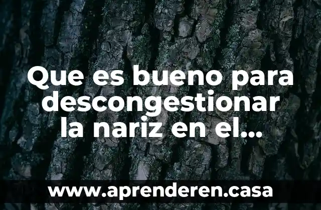 Que es bueno para descongestionar la nariz en el embarazo