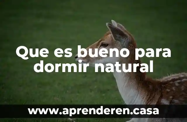 Que es bueno para dormir natural