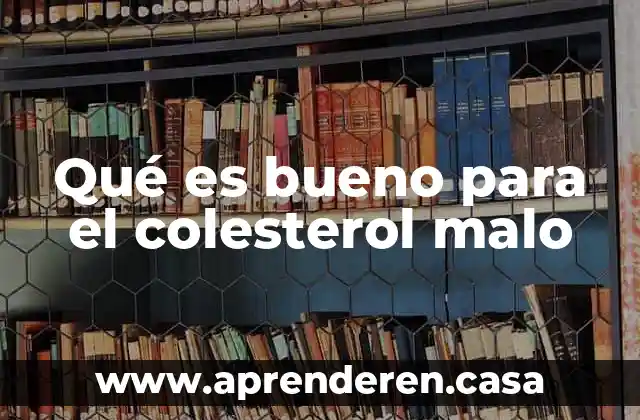 Qué es bueno para el colesterol malo