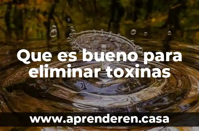 Que es bueno para eliminar toxinas