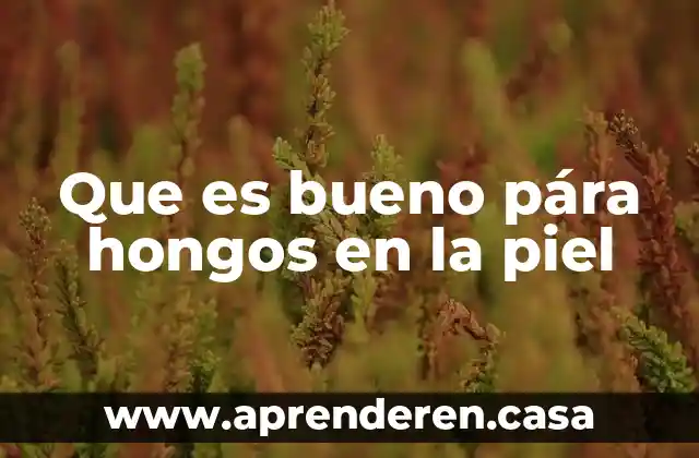 Que es bueno pára hongos en la piel
