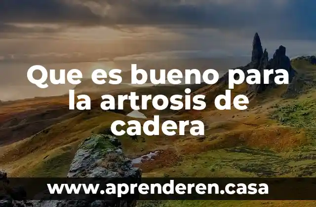 Que es bueno para la artrosis de cadera