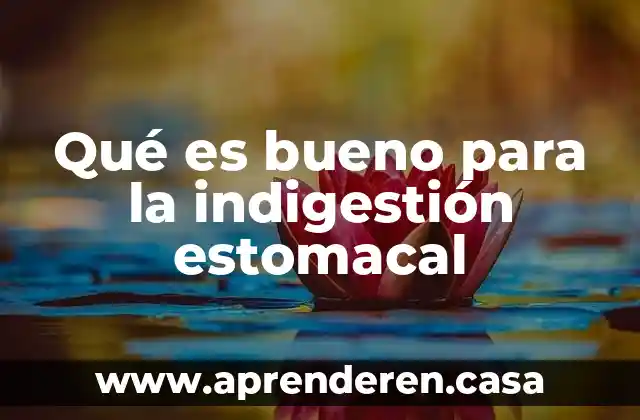 Qué es bueno para la indigestión estomacal