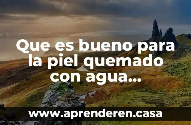 Por que es tan importante la nutricion en la piel 4 Que es bueno para la piel quemado con agua hirviendo
