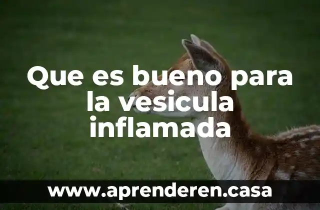 Que es bueno para la vesicula inflamada