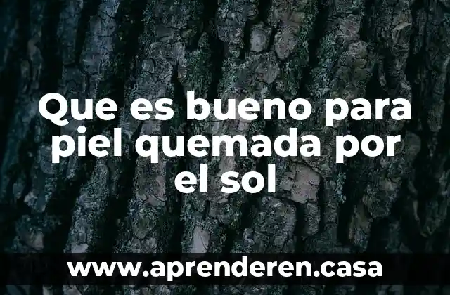 Que es bueno para piel quemada por el sol