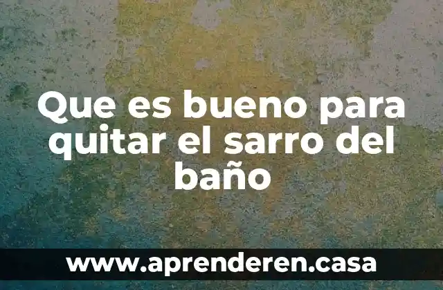Que es bueno para quitar el sarro del baño