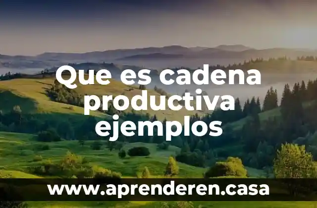 Que es cadena productiva ejemplos