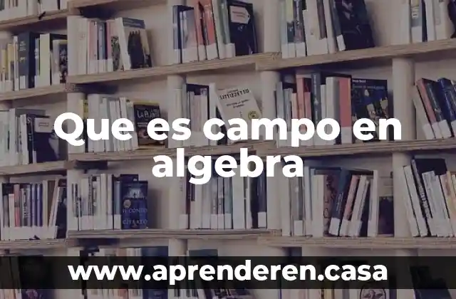 Que es investigacionde campo 5 Que es campo en algebra