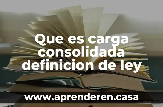 Que es carga consolidada definicion de ley