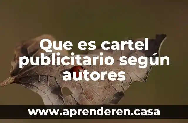 Que es cartel publicitario según autores