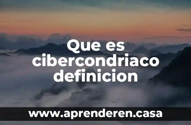 Que es cibercondriaco definicion