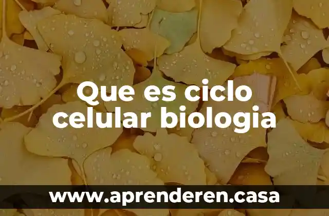 Que es ciclo celular biologia