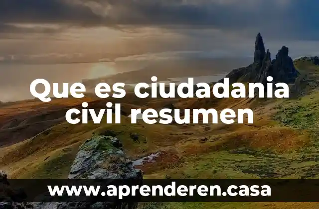 Que es ser una ciudadania conciente 4 Que es ciudadania civil resumen