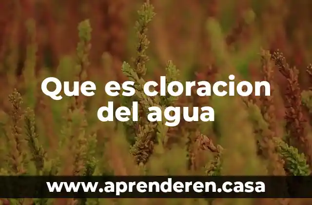 Que es cloracion del agua