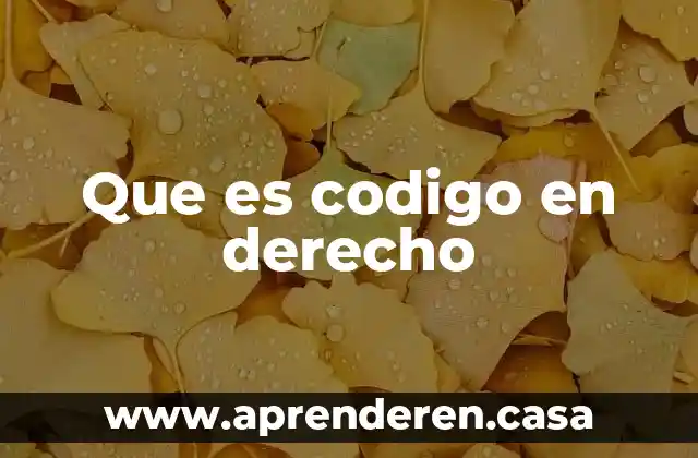 Que es codigo en derecho