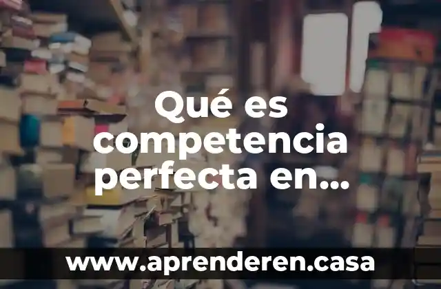 Qué es competencia perfecta en administración