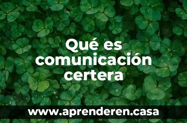 Qué es comunicación certera