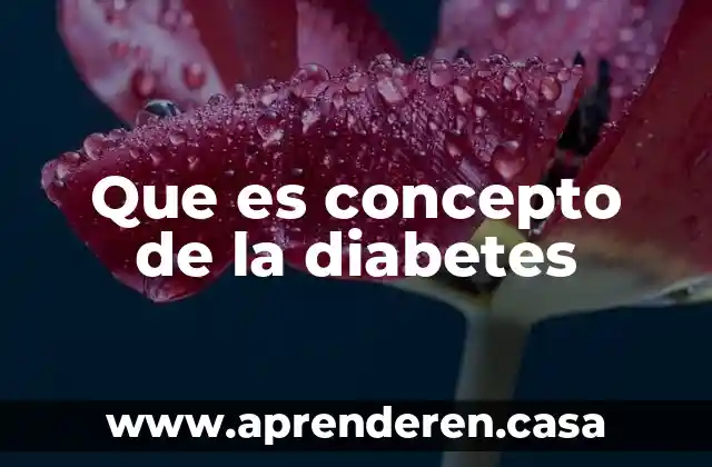 Que es concepto de la diabetes