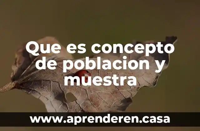 Que es concepto de poblacion y muestra