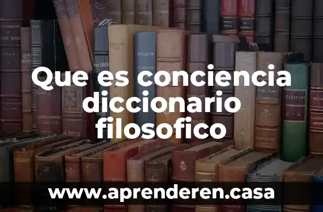 Que es conciencia diccionario filosofico