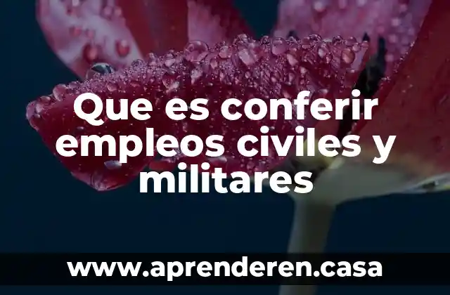 Que es conferir empleos civiles y militares