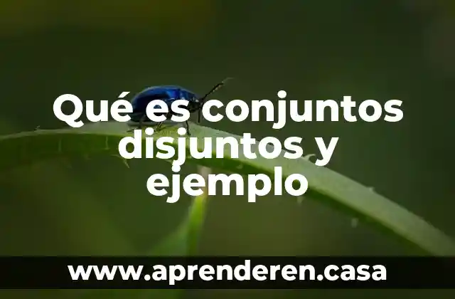 Qué es conjuntos disjuntos y ejemplo