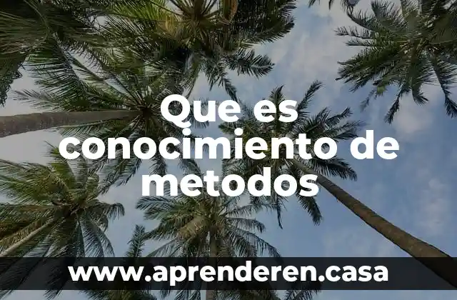 Que es conocimiento de metodos